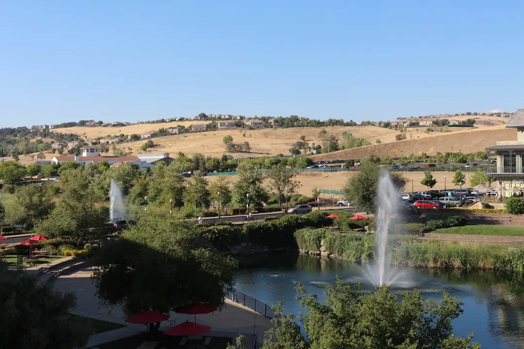 El Dorado Hills Town Center, with shops, restaurants, and palm-lined walkways